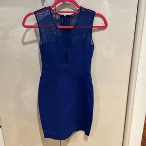 BCBG Max Azria Bodycon Bandage Blue Y2K Dress